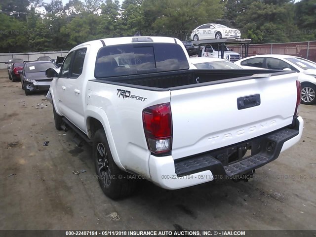 5TFAZ5CN1HX037415 - 2017 TOYOTA TACOMA DBL CAB/SR5/TRD SPORT/OR WHITE photo 3