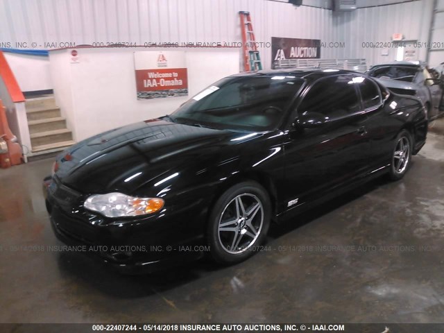 2G1WZ121559260783 - 2005 CHEVROLET MONTE CARLO SS SUPERCHARGED BLACK photo 2