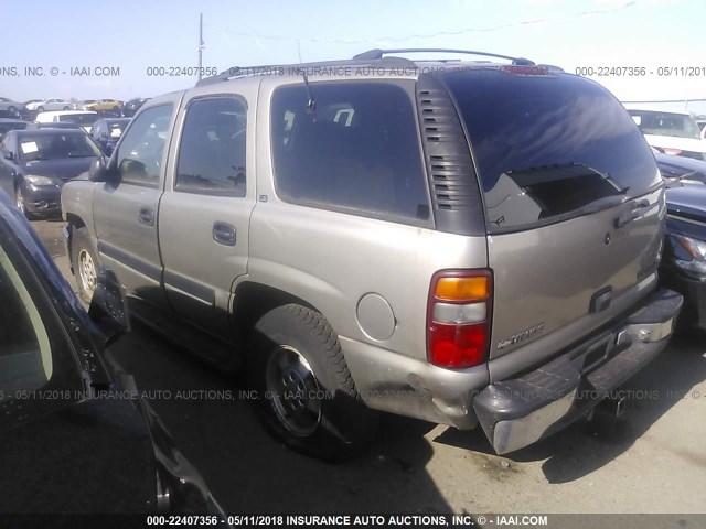 1GNEK13T41J218067 - 2001 CHEVROLET TAHOE K1500 TAN photo 3