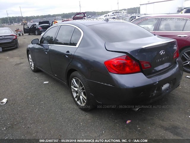 JNKBV61F08M275287 - 2008 INFINITI G35 GRAY photo 3