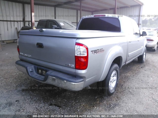 5TBET34155S470197 - 2005 TOYOTA TUNDRA DOUBLE CAB SR5 GRAY photo 4