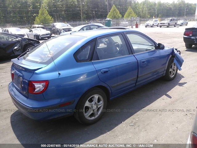 KMHDN56D25U171161 - 2005 HYUNDAI ELANTRA GLS/GT BLUE photo 4