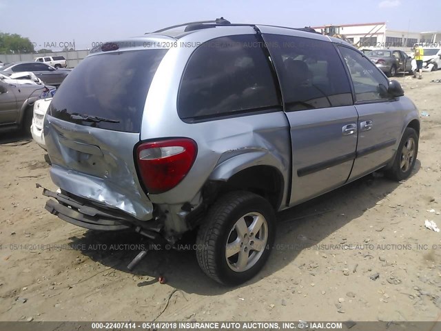 1D4GP45R25B136959 - 2005 DODGE CARAVAN SXT Light Blue photo 4