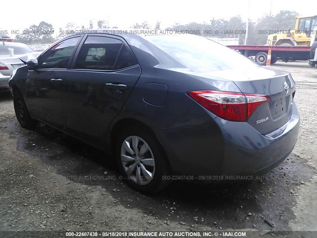 2T1BURHE4FC266735 - 2015 TOYOTA COROLLA L/LE/LE PLS/PRM/S/S PLS GRAY photo 3