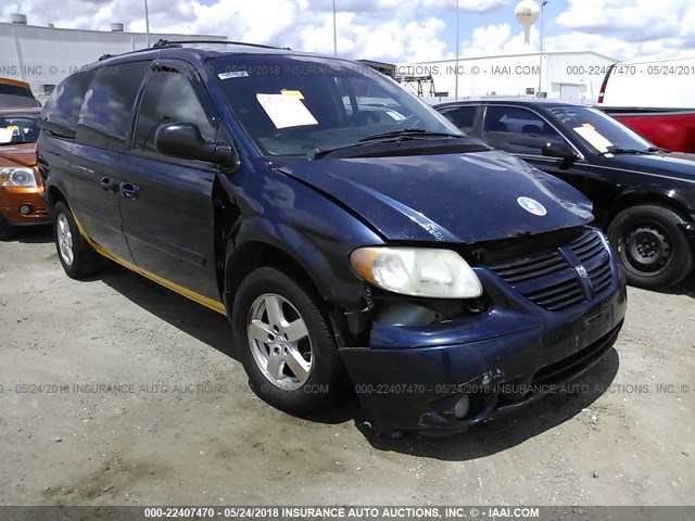 2D4GP44L85R529654 - 2005 DODGE GRAND CARAVAN SXT BLUE photo 1