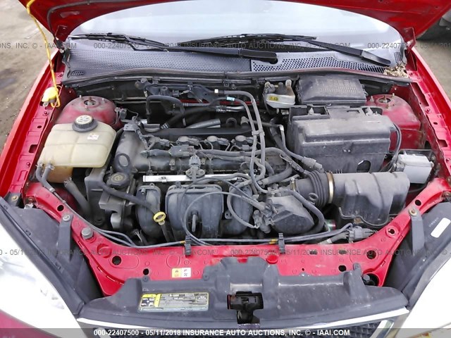 1FAHP37N47W164169 - 2007 FORD FOCUS ZX5/S/SE/SES RED photo 10