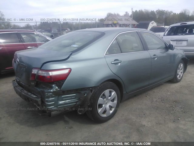 4T1BE46K97U634755 - 2007 TOYOTA CAMRY NEW GENERAT CE/LE/XLE/SE GREEN photo 4