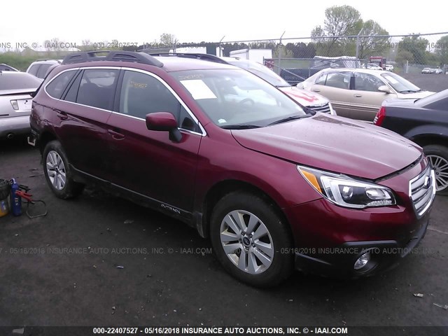 4S4BSACC2F3251099 - 2015 SUBARU OUTBACK 2.5I PREMIUM RED photo 1