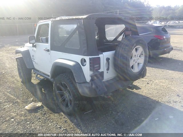 1J4AA2D19BL577122 - 2011 JEEP WRANGLER SPORT WHITE photo 3