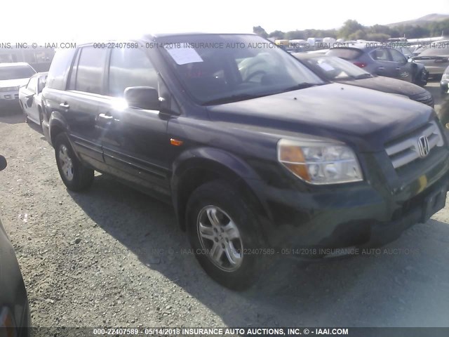 5FNYF28106B037716 - 2006 HONDA PILOT LX BLACK photo 1