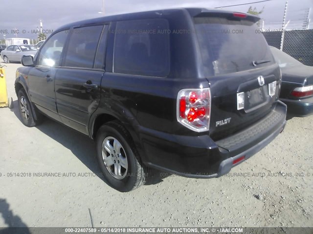 5FNYF28106B037716 - 2006 HONDA PILOT LX BLACK photo 3