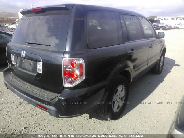 5FNYF28106B037716 - 2006 HONDA PILOT LX BLACK photo 4