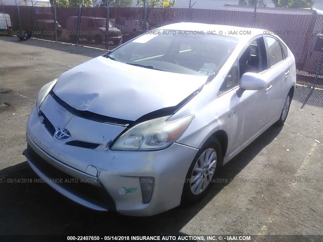 JTDKN3DP1C3008422 - 2012 TOYOTA PRIUS PLUG-IN  SILVER photo 2