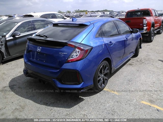 SHHFK7H41HU212986 - 2017 HONDA CIVIC SPORT Կապույտ լուսանկար 4