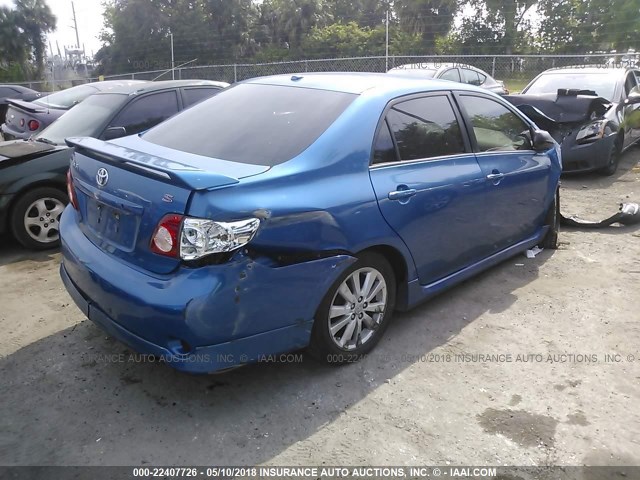 2T1BU4EE3AC452413 - 2010 TOYOTA COROLLA S/LE/XLE BLUE photo 4