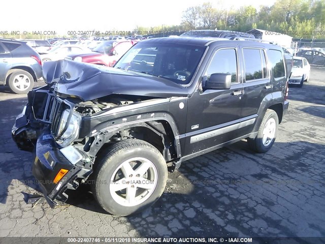 1J8GN28K99W553699 - 2009 JEEP LIBERTY SPORT BLACK photo 2