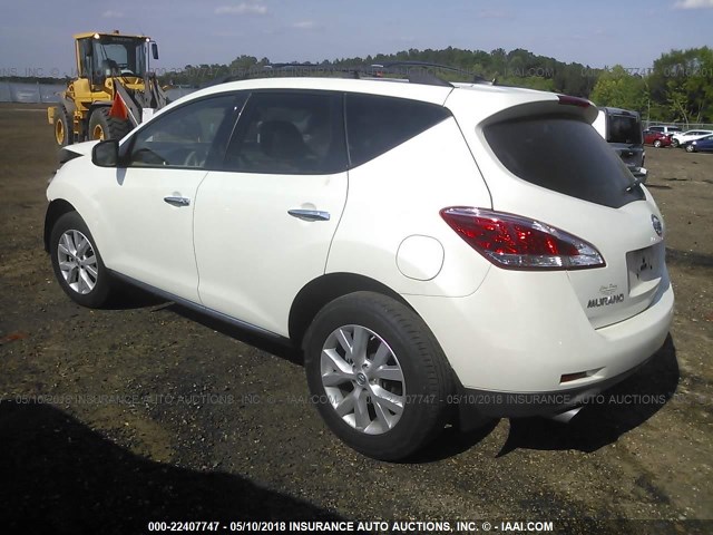 JN8AZ1MU2EW402236 - 2014 NISSAN Murano S/SL/SV/LE WHITE photo 3