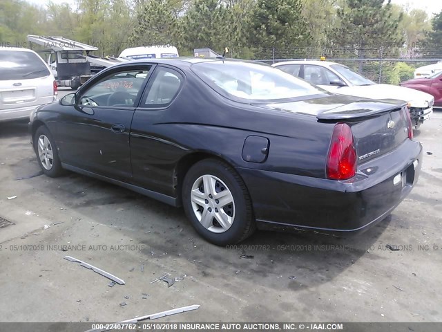 2G1WJ15K269351037 - 2006 CHEVROLET MONTE CARLO LS BLACK photo 3