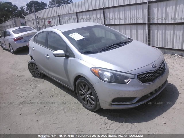 KNAFX4A6XE5210418 - 2014 KIA FORTE LX SILVER photo 1