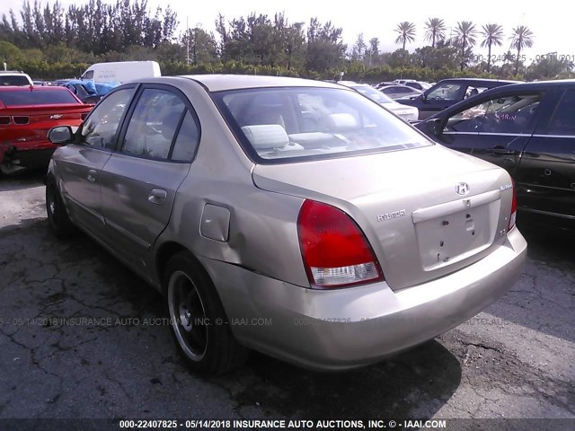 KMHDN45D53U667189 - 2003 HYUNDAI ELANTRA GLS/GT Champagne photo 3