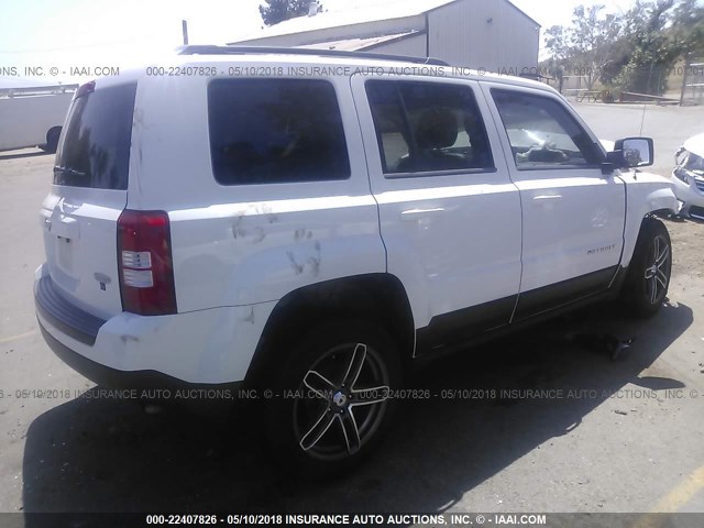 1C4NJPFA6ED515239 - 2014 JEEP PATRIOT LATITUDE WHITE photo 4