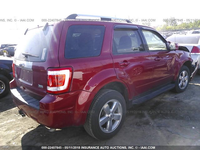 1FMCU0EG1AKA10576 - 2010 FORD ESCAPE LIMITED RED photo 4