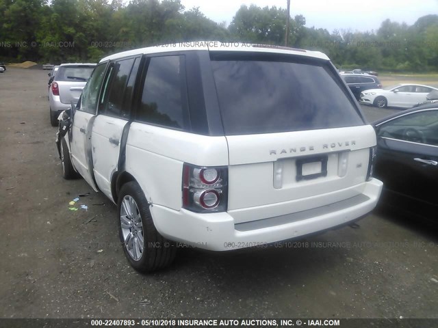 SALMF1D46AA311505 - 2010 LAND ROVER RANGE ROVER HSE LUXURY WHITE photo 3