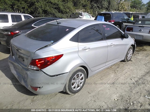 KMHCT4AE7DU534368 - 2013 HYUNDAI ACCENT GLS/GS SILVER photo 4