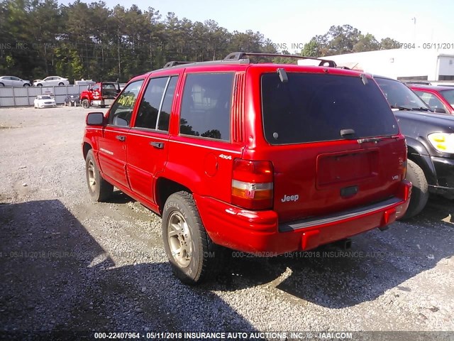 1J4GZ78Y6WC308573 - 1998 JEEP GRAND CHEROKEE LIMITED RED photo 3