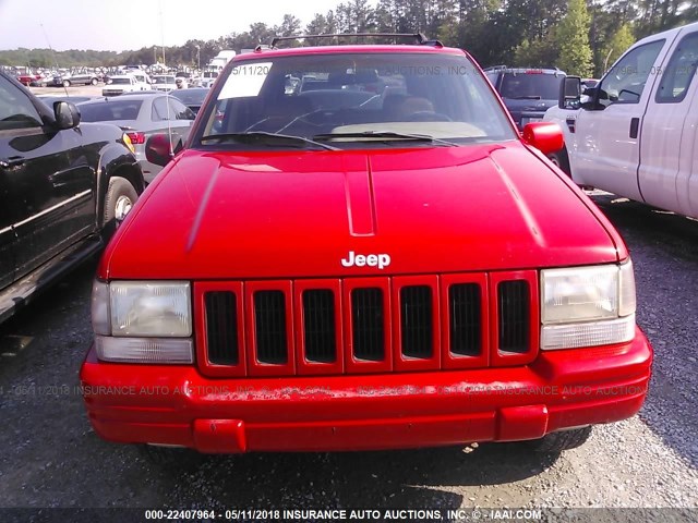 1J4GZ78Y6WC308573 - 1998 JEEP GRAND CHEROKEE LIMITED RED photo 6