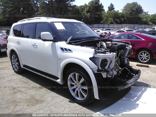 JN8AZ2NF9E9556060 - 2014 INFINITI QX80 WHITE photo 1