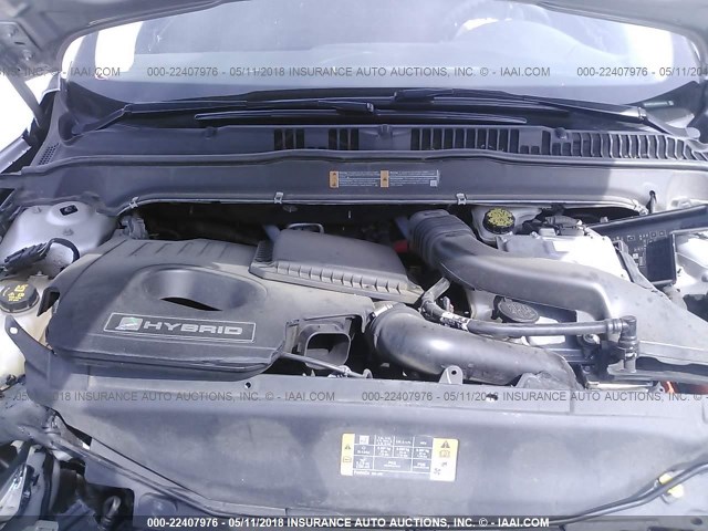 3FA6P0LU0DR244313 - 2013 FORD FUSION SE HYBRID SILVER photo 10