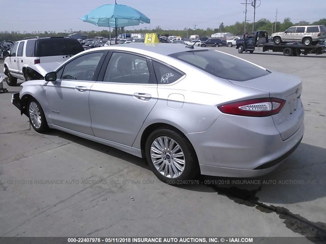 3FA6P0LU0DR244313 - 2013 FORD FUSION SE HYBRID SILVER photo 3