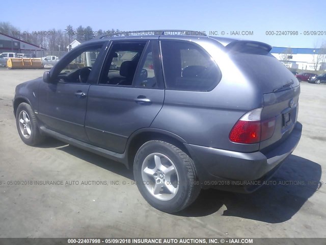 5UXFB33513LH46717 - 2003 BMW X5 4.4I GRAY photo 3