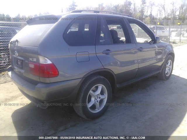 5UXFB33513LH46717 - 2003 BMW X5 4.4I GRAY photo 4