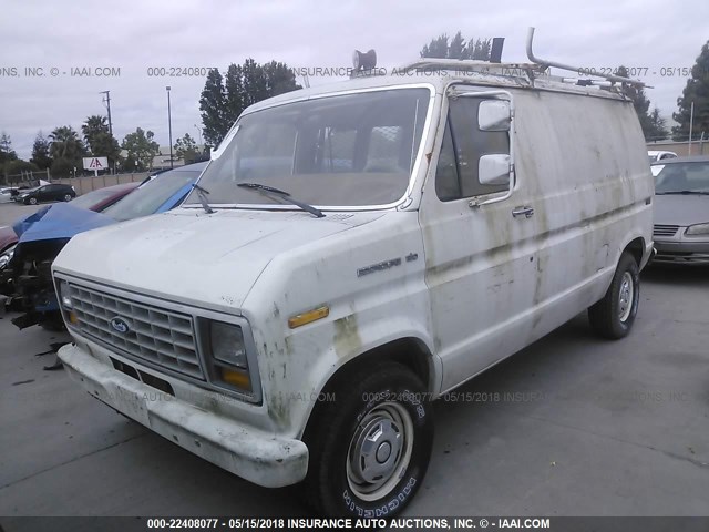 1FTDE14YXGHB16858 - 1986 FORD ECONOLINE E150 VAN WHITE photo 2