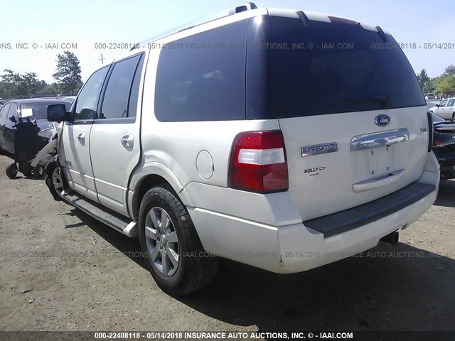 1FMFU19588LA13359 - 2008 FORD EXPEDITION LIMITED WHITE photo 3