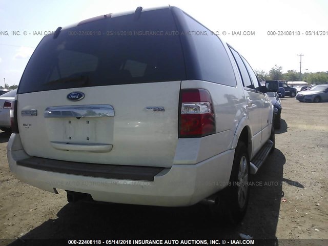 1FMFU19588LA13359 - 2008 FORD EXPEDITION LIMITED WHITE photo 4