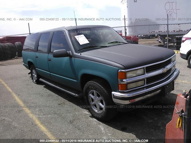 3GKFK16R0TG512653 - 1996 GMC SUBURBAN K1500 GREEN photo 1