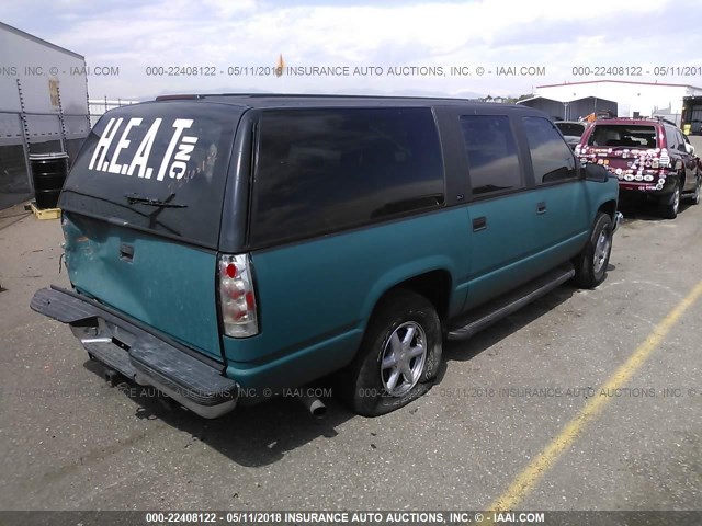 3GKFK16R0TG512653 - 1996 GMC SUBURBAN K1500 GREEN photo 4