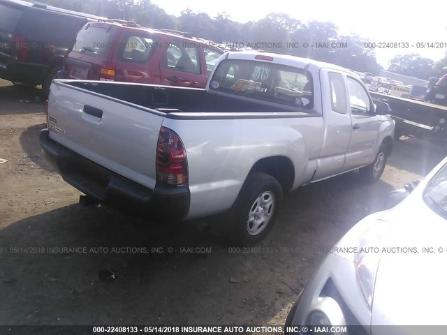 5TFTX4CNXCX019206 - 2012 TOYOTA TACOMA ACCESS CAB SILVER photo 4