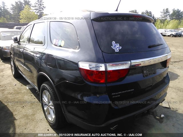 1C4SDJDT4DC540799 - 2013 DODGE DURANGO CREW BLUE photo 3