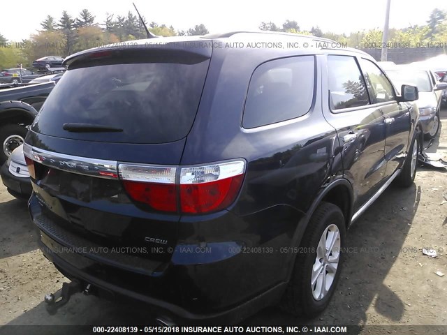 1C4SDJDT4DC540799 - 2013 DODGE DURANGO CREW BLUE photo 4