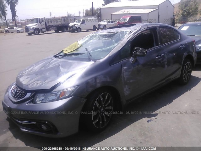 19XFB2F99FE234806 - 2015 HONDA CIVIC EXL GRAY photo 2