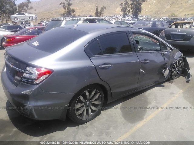 19XFB2F99FE234806 - 2015 HONDA CIVIC EXL GRAY photo 4