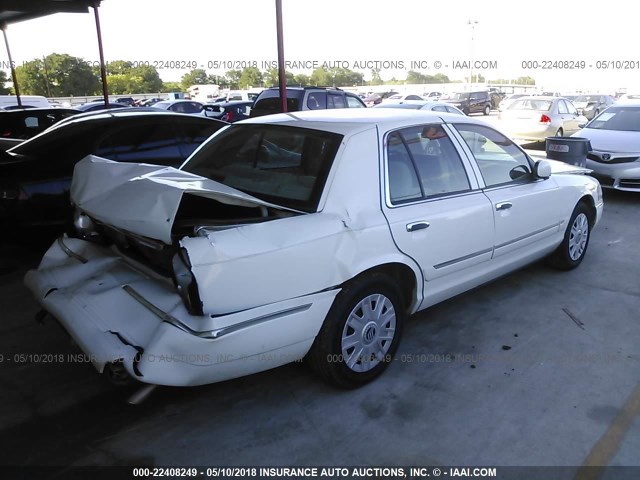 2MEFM74WX4X676385 - 2004 MERCURY GRAND MARQUIS GS WHITE photo 4