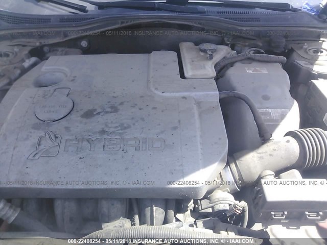 3FADP0L33AR130316 - 2010 FORD FUSION HYBRID SILVER photo 10