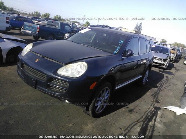 WP1AB29P44LA73868 - 2004 PORSCHE CAYENNE S BLUE photo 2