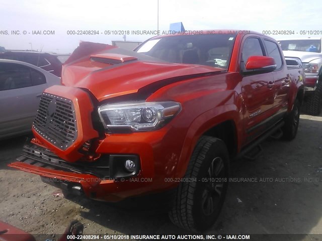 5TFAZ5CN5HX041547 - 2017 TOYOTA TACOMA DBL CAB/SR5/TRD SPORT/OR ORANGE photo 2