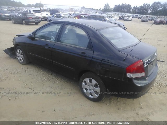 KNAFE221495646572 - 2009 KIA SPECTRA EX/LX/SX BLACK photo 3